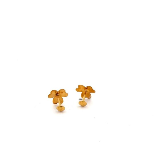 18K Gold Stud Earrings Screw Back - Picture 4 of 5